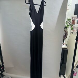 Bebe Classic Black and white maxi dress
